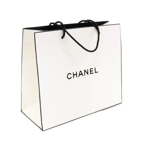 chanel white paper bag